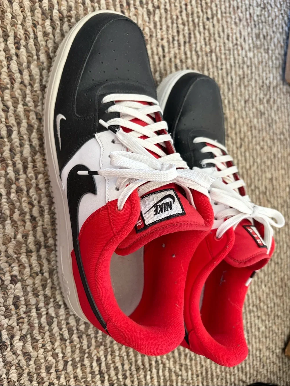 Nike Men’s Air Force 1 “Black Toe” - Black/Red/White